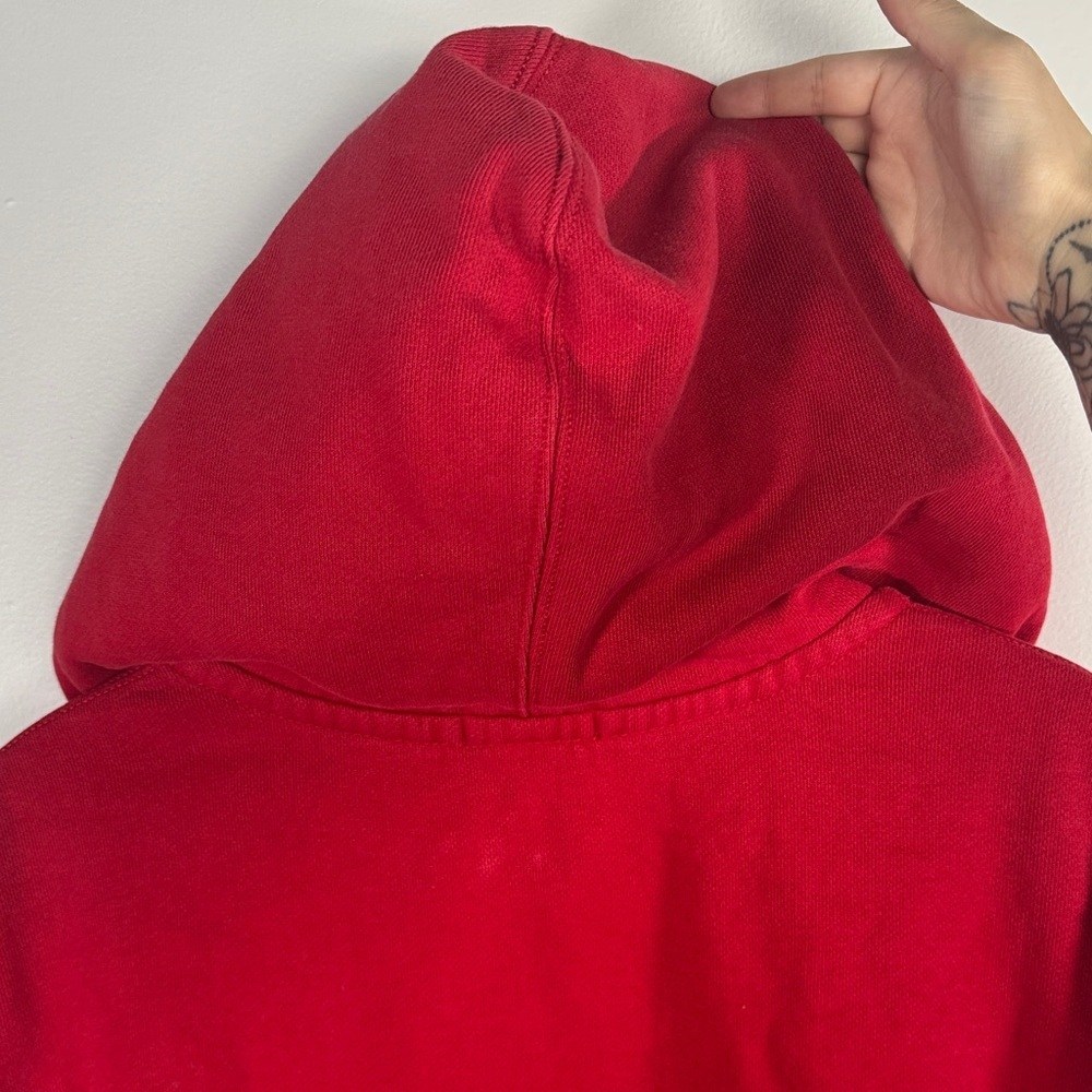 Vintage Polo Ralph Lauren Thermal Full Zip Hoodie Mens Waffle Knit Red 90s XXL - Picture 9 of 9